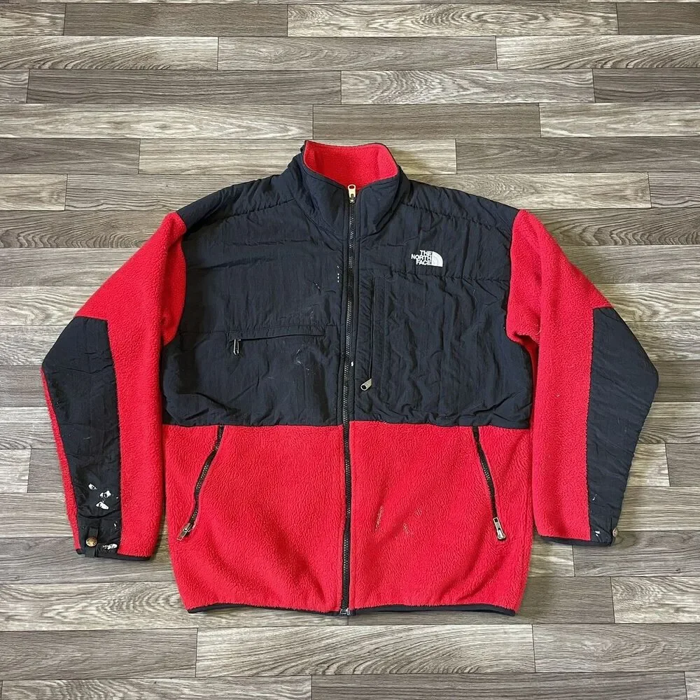 Vintage The North Face Full Zip Fleece Jacket Men’s XL Red Made In USA